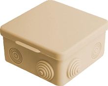 Распаячная коробка ОП 80х80х50мм, крышка, IP54, 7вх., сл. кость, инд. штрихкод TDM | код SQ1401-0932 | TDM