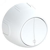 Переключатель двойной Rotondo, цвет белый | код 7700956 | OneKeyElectro