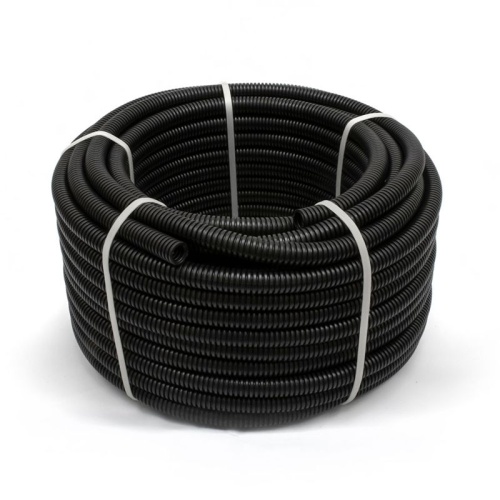Труба гофрированная ПА негорючая (НГ) стойкая к ультрафиолету разрезная черная dвн 7,0 мм, dнар 10,0 мм (50м/уп) | код PR02.0322 | Промрукав фото 2