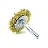 Щетка дисковая Д50x8 c хв-м д6x30, ворс гофр латунир-я сталь 0,30, до 4500 об/мин (13-176) | код EB-D50SS | EuroBrush