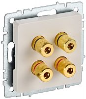 BRITE Аудиорозетка 4-мест. РА10-БрКр беж. IEK | код BR-S40-K10 | IEK