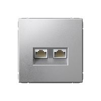 ARTGALLERY РОЗЕТКА двойная компьютерная RJ45+RJ45, кат.6А, механизм, АЛЮМИНИЙ | код GAL000388 | Systeme Electric