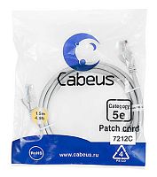 Cabeus PC-UTP-RJ45-Cat.5e-1.5m Патч-корд U/UTP, категория 5е, 2xRJ45/8p8c, неэкранированный, серый, PVC, 1.5м | код 7212c | Cabeus