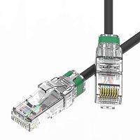 Патч-корд неэкранированный SLIM CAT6A U/UTP 4х2, 28 AWG, LSZH, чёрный, 2м | код RN6AUU4520BK-28 | DKC