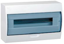 Корпус навесной модульный ЩРН-П-18 тонированная дверь IP41 1 ряд, 18 модулей, 200 х 365 х 95 (ВхШхГ) | код. MKP12-N-18-40-10 | IEK