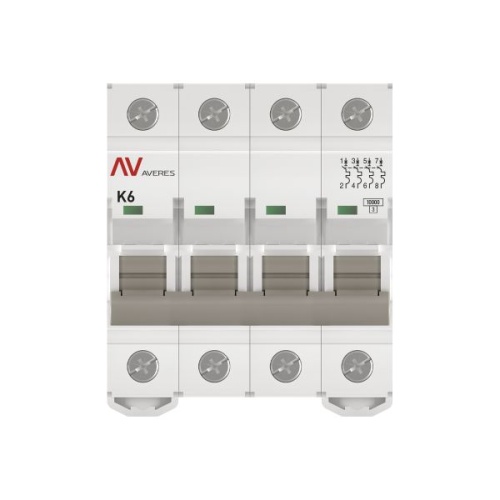 Выключатель автоматический AV-10 4P 6A (K) 10kA EKF AVERES | код mcb10-4-06K-av | EKF фото 4