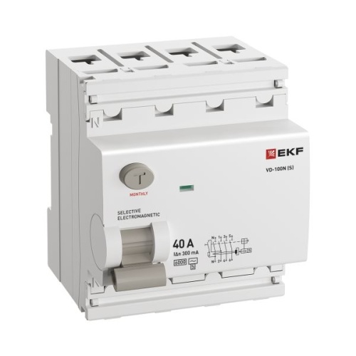 Выключатель дифференциального тока 4п 40А 300мА тип AC 6кА ВД-100N (S) электромех. PROxima | код E1046MS40300 | EKF фото 3