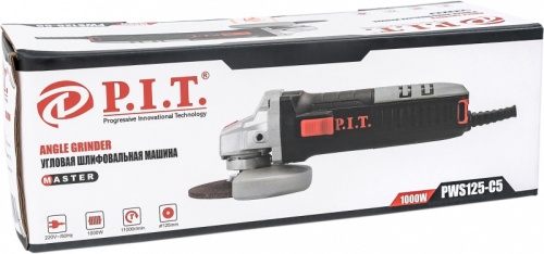 Углошлифовальная машина P.I.T. PWS125-C5 1000Вт 11000об/мин рез.шпин.:M14 d=125мм | код 1539002 | P.I.T.
