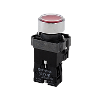 Кнопка плоская красная с подсветкой, 24V AC/DC, 1NС, IP67, металл MTB2-BWF3472 | код 132658 | MEYERTEC