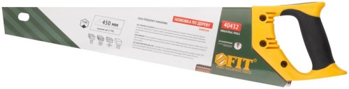 Ножовка по дереву, средний каленый зуб 7 ТPI, 2D заточка, пластиковая прорезиненная ручка 450 мм | код 40432 | FIT фото 3 Ножовка по дереву, средний каленый зуб 7 ТPI, 2D заточка, пластиковая прорезиненная ручка 450 мм | код 40432 | FIT фото 3