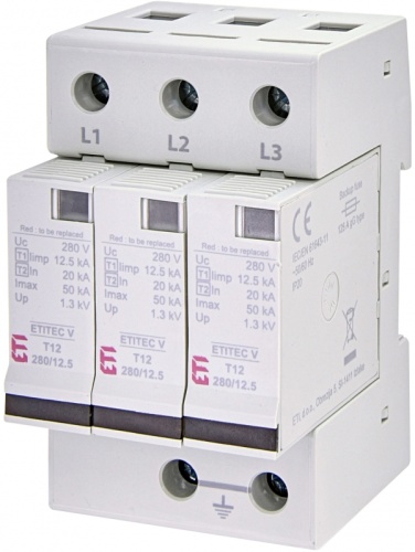 Ограничитель перенапряжения ETITEC V T12 280/12,5 (3+0) RC | код 002442915 | ETI