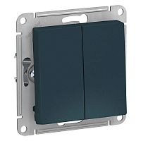 Выключатель 2-клавишный ATLASDESIGN, скрытый монтаж, изумруд | код. ATN000851 | Schneider Electric