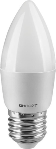 Лампа светодиодная 61 130 OLL-C37-8-230-6.5K-E27-FR 8Вт | Код. 61130 | ОНЛАЙТ