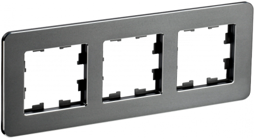 BRITE Рамка 3-мест. РУ-3-1-Бр металл титан RE IEK | код BR-M32-M-01-K48 | IEK