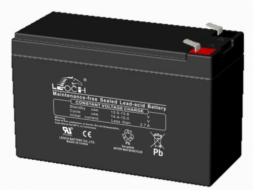 LEOCH DJW 12-9,0 Аккумуляторная батарея, напряжение: 12В, ёмкость: 9,0Ач, клеммы типа: F2, Размеры ВШГ: 99x65x151мм, вес: 2,8кг. Срок службы: 8 лет. | код DJW12-9.0 | LEOCH