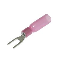 Наконечник кабельный вилочный изолированный RUICHI SV1.25-4 HST, 19 А, 22-18 AWG, красный, латунь луженая | код 108127 | Ruichi