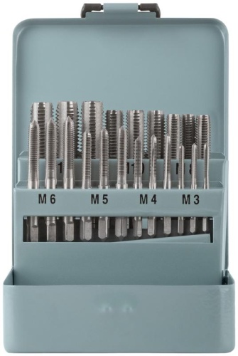 Метчики, легированная сталь Профи 21 шт., металлический кейс | код 70801 | FIT Метчики, легированная сталь Профи 21 шт., металлический кейс | код 70801 | FIT