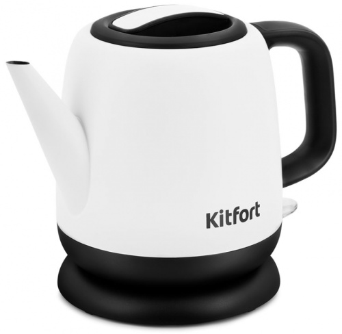 Чайник электрический Kitfort KT-6112 1л. 1630Вт белый/черный корпус: металл/пластик (КТ-6112) | код 1405824 | KITFORT