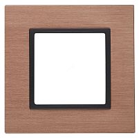 Рамка на 1 пост, металл, Эра Elegance, медь+антр, 14-5201-14 | код Б0034544 | ЭРА