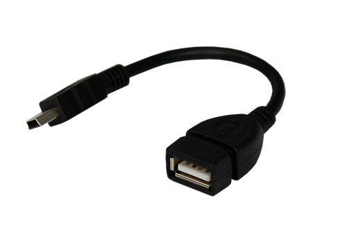 USB кабель OTG mini USB на USB шнур 0.15 м черный REXANT | код 18-1181 | REXANT