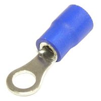 Наконечник кольцевой изолированный RUICHI RVS2-4, 27 А, 16-14 AWG, синий, латунь луженая | код 61184 | Ruichi