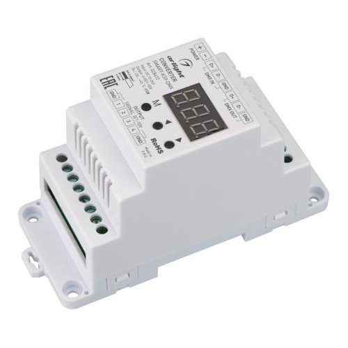 Конвертер SMART-K39-DMX (12-24В 0/1-10V DIN) металл Arlight 028412