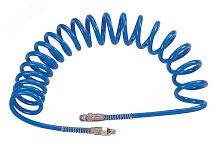 Шланг пневматический спиральный высокого давления 13х18 мм, 15 м, М1/2', полиуретановый | код SD-24415 | MIGHTY SEVEN