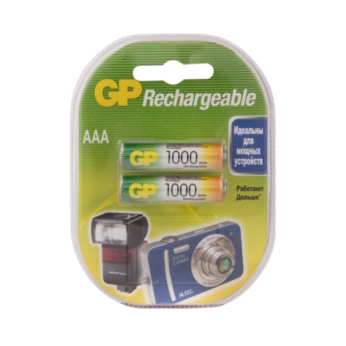 Перезаряжаемые аккумуляторы GP 100AAAHC AAA, емкость 930 мАч - 2 шт. в клемшеле 100AAAHC-2DECRC2 | код 4891199079061 | GP Batteries