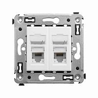 Компьютерная розетка RJ-45 в стену, кат.6A двойная, Avanti, Белое облако | код 4400374 | DKC
