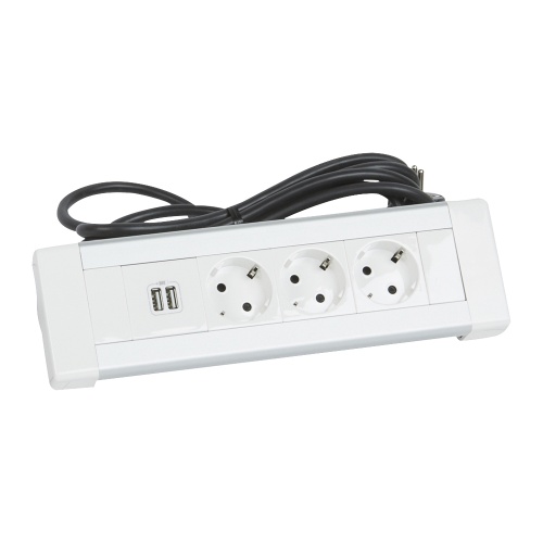 Настольный блок - 3x2К+3 + зарядное устройство 2хUSB - со шнуром | код 653562 | Legrand