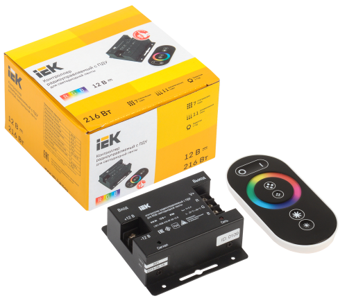 Контроллер с ПДУ радио RGB 3 канала 12В 6А 216Вт черный | код LSC1-RGB-216-RF-20-12-B | IEK фото 2