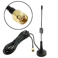 Антенна GSM RUICHI GKT 433-3B3, 3 м, кабель RG 174, разъём SMA-P | код 98527 | Ruichi
