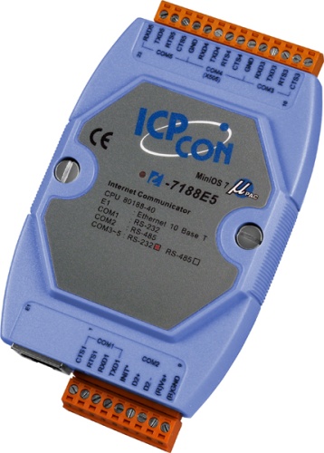 I-7188E5 CR Internet Communication Controller with one Ethernet port,Four RS-232 ports and one RS-485 | код 00-01193265 | ICP DAS