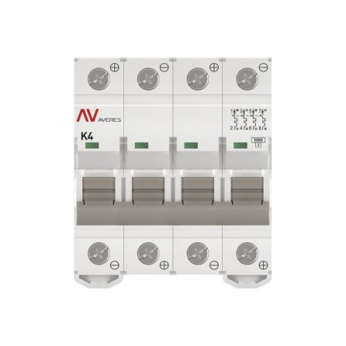 Выключатель автоматический AV-10 DC 4P 4A (K) 10kA EKF AVERES | код mcb10-DC-4-04K-av | EKF фото 4
