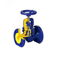 Клапан запорный чугунный 215A 65 Ру16 Тмакс 300С фланцевый со штурвалом сальниковый | код 215A065C01 | Zetkama