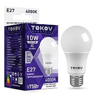 Лампа светодиодная 10Вт А60 4000К Е27 176-264В | код. TKE-A60-E27-10-4K | TOKOV ELECTRIC