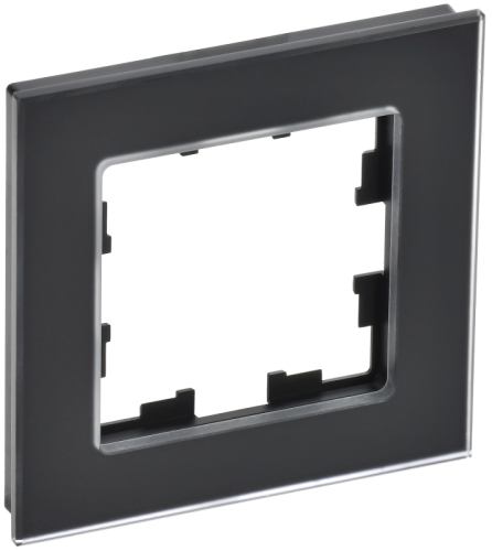 BRITE Рамка 1-мест. РУ-1-2-Бр стекло черн. матовый IEK | код BR-M12-G-31-K02 | IEK