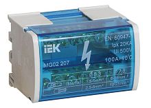 Шина на DIN-рейку в корпусе (кросс-модуль) ШНК 2х7 L+PEN | код YND10-2-07-100 | IEK