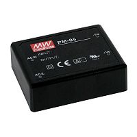 Источник питания AC-DC, 5 Вт, вход 85...264В AC 47...440 Гц, 120...370B DC, выход 3,3В/1,25А, изоляция 4000В AC, в кожухе 62,85х50х19,7мм, -20...+70C | код PM-05-3.3 | MeanWell