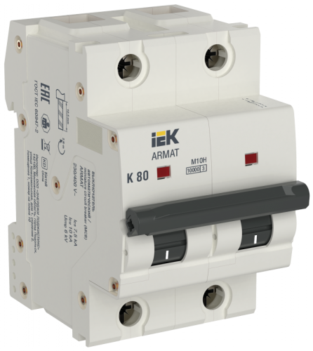 ARMAT Авт. выкл. M10H 2P K 80А IEK | код AR-M10H-2-K080 | IEK