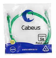 Cabeus PC-UTP-RJ45-Cat.5e-1.5m-GN Патч-корд U/UTP, категория 5е, 2xRJ45/8p8c, неэкранированный, зеленый, PVC, 1.5м | код 7692c | Cabeus