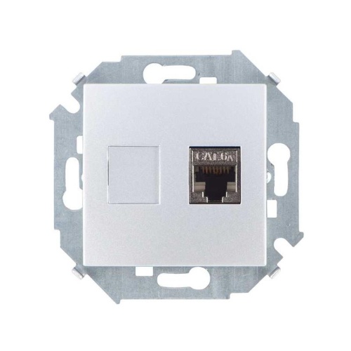 Розетка для передачи данных RJ45 Cat.6A FTP (AMP) цвета алюминий S15 | код 1591563-033 | Simon