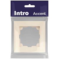 Рамка для розеток и выключателей Intro Accent 6-501-02 на 1 пост, СУ, слоновая кость | код Б0063736 | ЭРА