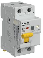 KARAT Устройство защиты от дугового пробоя с выключателем автоматическим дифференциального тока 1P+N C 25А 30мА тип A IEKK | код KA-DP12-1-025-C-030-A | IEK