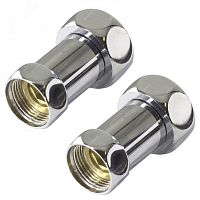 Комплект соединений для полотенцесушителя прямой гайка/штуцер 1'х1' хром | код 4627201607041 | ДВИН