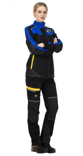 Куртка женская Старт, цвет черный с василькой отделкой, р. 112-116/158-164 | код 173187 | Авангард