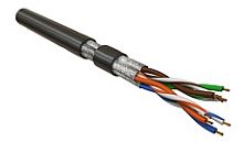 Hyperline UFTP4-C6-P26-IN-LSZH-BK-500 (500 м) Кабель витая пара, экранированная U/FTP, категория 6, 4 пары (26 AWG), многожильный (patch), каждая пара в фольге, LSZH, черный | код 445082 | Hyperline