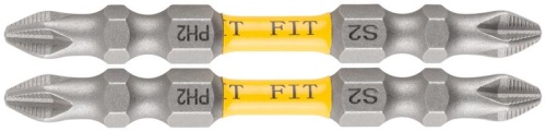 Биты кованые, сталь S2, двусторонние 65 мм PH2/РН2, Профи 2 шт., блистер | код 57542 | FIT фото 5