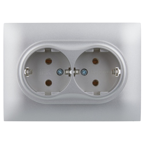 SKANDY Роз. 2-я с з/к без з/ш 16А сб. SK-R08S сереб. IEK | код SK-R21-16-K23-F | IEK фото 2