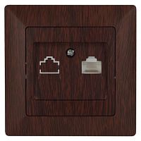 Розетка информационная RJ45, СУ, Solo, венге, 4-303-10 | код Б0043387 | ЭРА